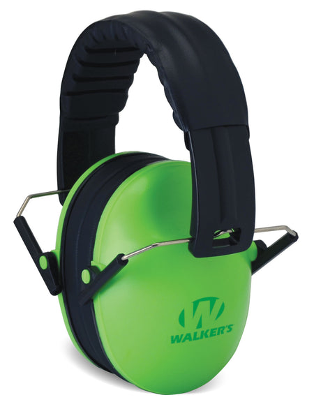 Walker's Baby & Kids Folding Ear Muff 23 dB Over-the-Head Lime Green/Black Polymer