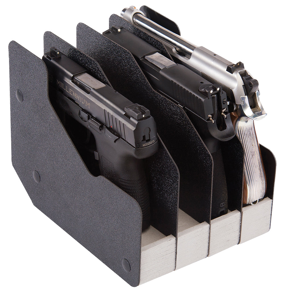 BenchMaster BMWRM14 WeaponRac Four Pistol Universal Handgun Rack, Black Metal