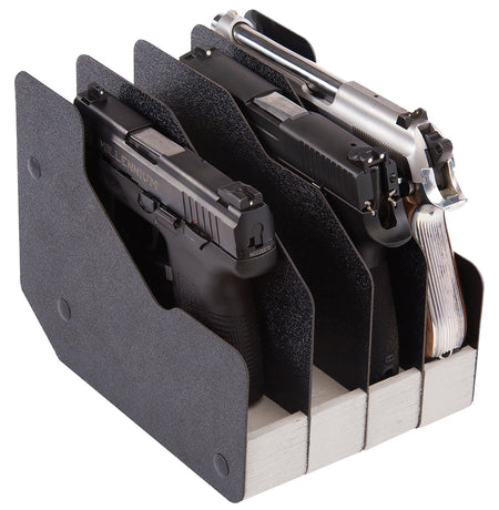 BenchMaster BMWRM14 WeaponRac Four Pistol Universal Handgun Rack, Black Metal