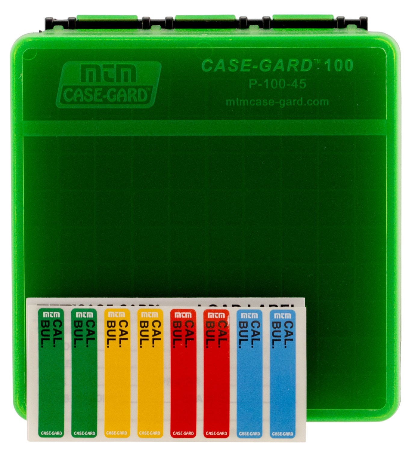 MTM Case-Gard P-100 Flip-Top 45 ACP/10mm Auto 100 Round Ammo Box Green