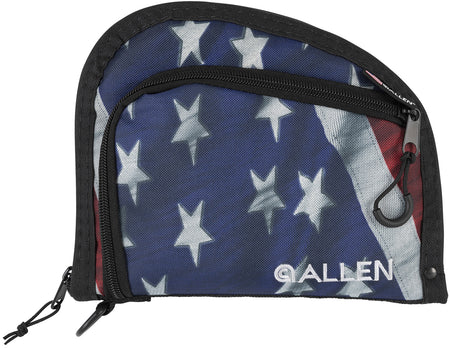 Allen Victory Auto Fit Handgun Case USA Flag Endura with Foam Padding and Lockable Zipper 9x7"