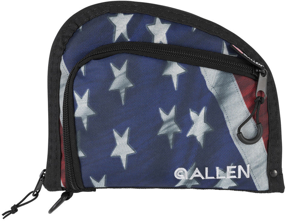 Allen Victory Auto Fit Handgun Case USA Flag Endura with Foam Padding and Lockable Zipper 9x7"