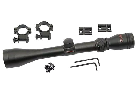 Traditions A1171 Muzzleloader Scope Pack 3-9x40mm Duplex Reticle Matte Black with Medium Rings and 2-Piece Base