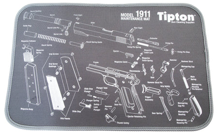 Tipton 558680 Maintenance Mat Black/Gray Neoprene 11x17 Inch with 1911 Parts Diagram