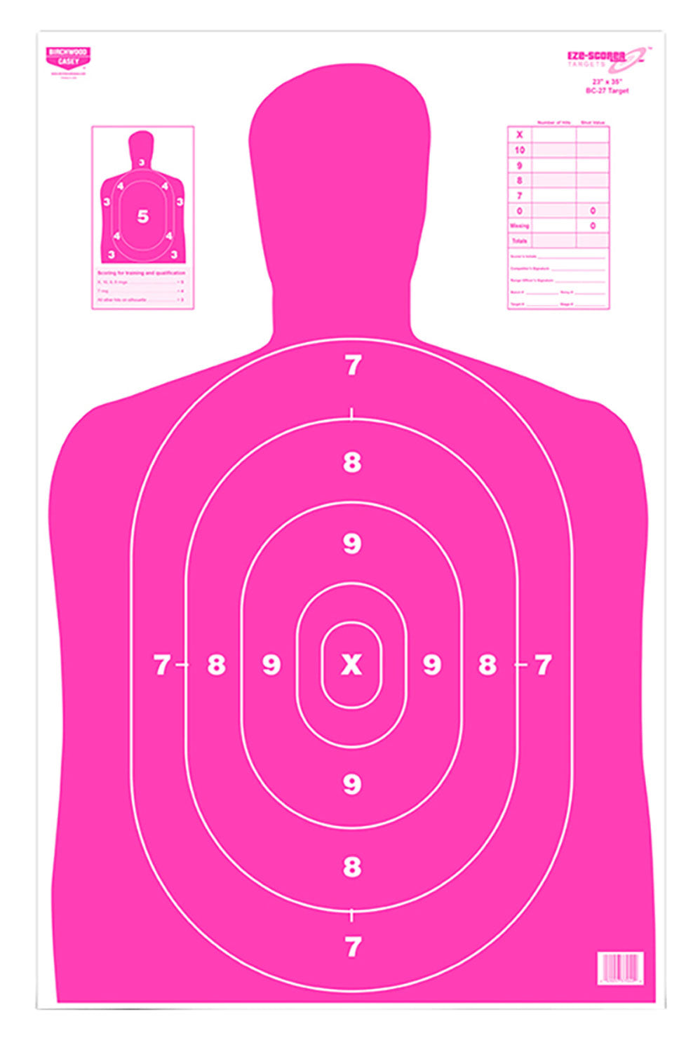Birchwood Casey 37039 EZE-Scorer Silhouette Paper Target 23" x 35" Pink/White 5 Pack