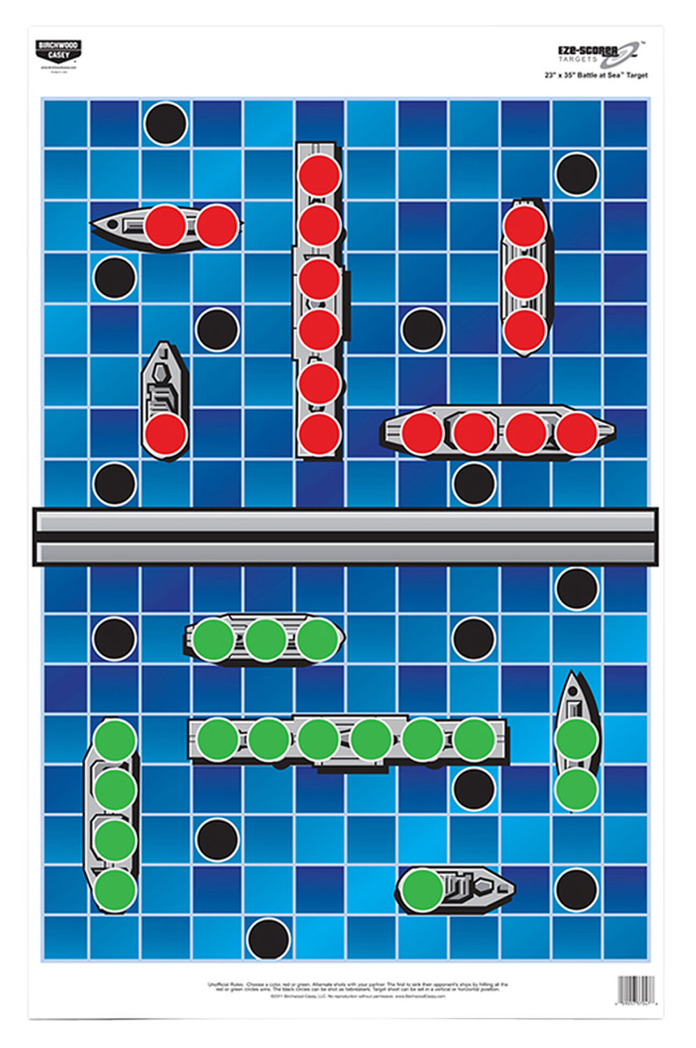 Birchwood Casey 37046 EZE-Scorer Battle Ships Paper Hanging Target 23" x 35" Blue 5 Pack