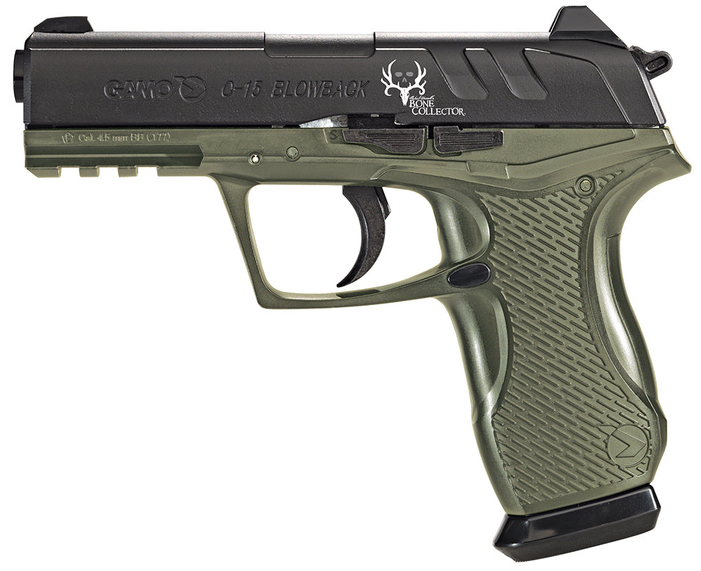 Gamo C-15 Bone Collector Tactical CO2 Air Pistol .177 Cal 16+1 Semi-Auto OD Green Polymer Grips