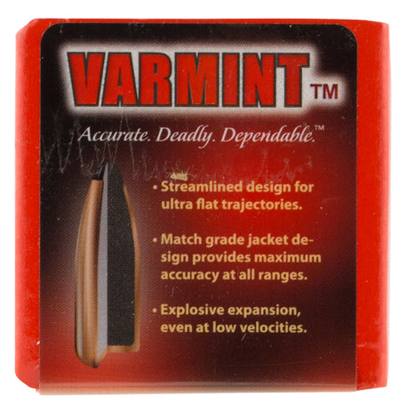Hornady Traditional Varmint Bullets 22 Cal .224 50gr SP SX 100/Box