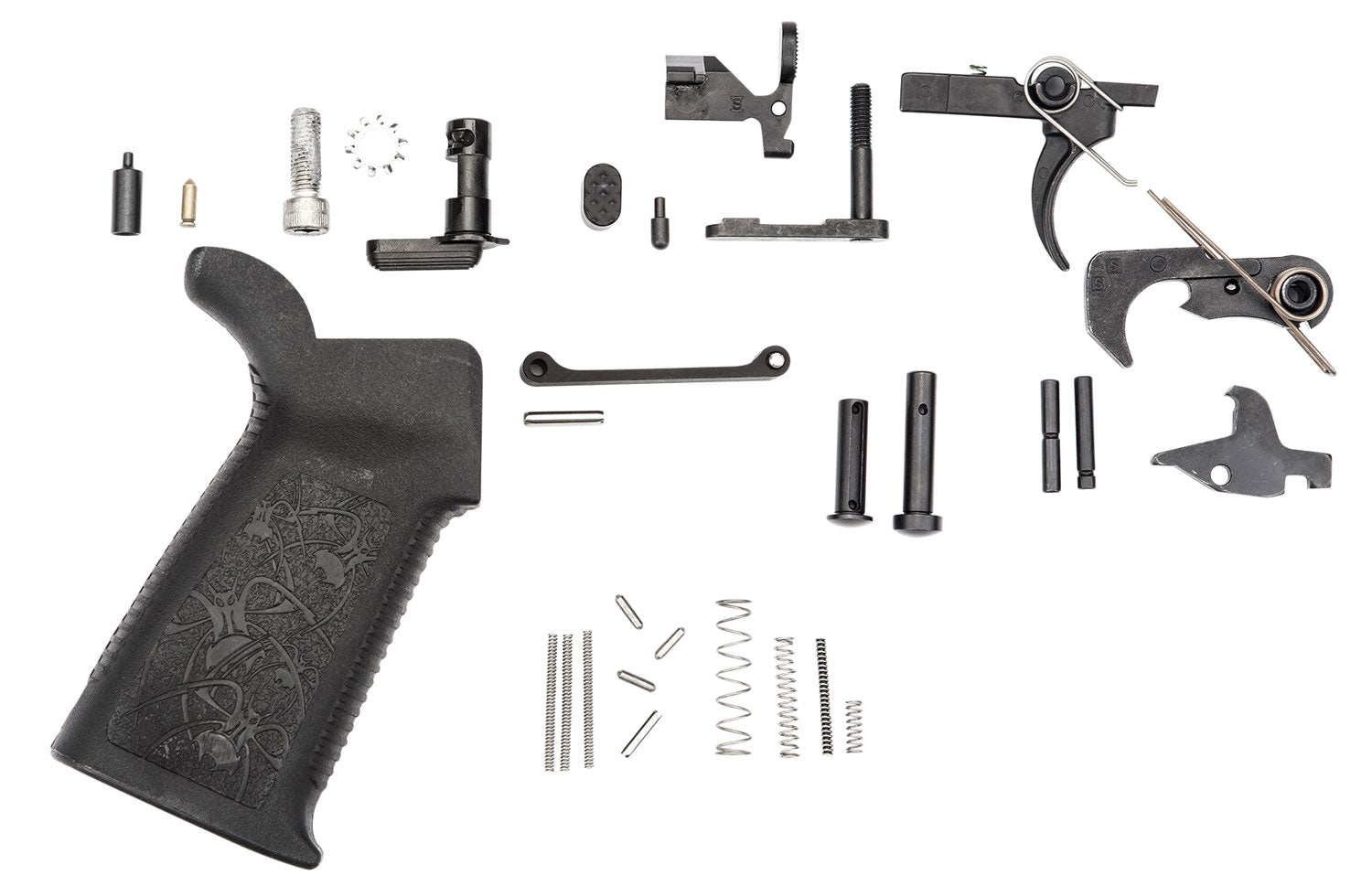 Spikes Tactical SLPK101 Standard Lower Parts Kit for AR Platform - Multi-Caliber Black Oxide Stainless Steel