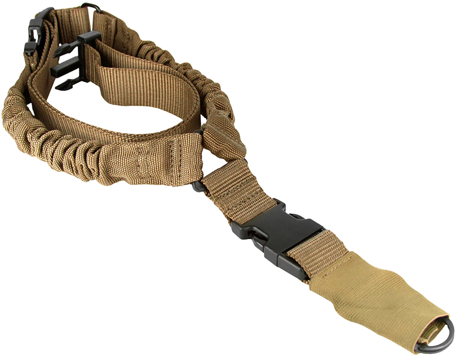Aim Sports AOPS01T One Point Tan Elastic Bungee Rifle Sling 26" OAL for AR-15 Style Rifles