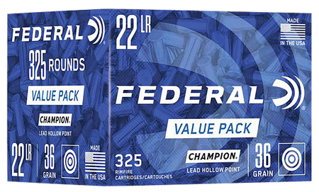 Federal 749 Lead Hollow Point Champion Training Value Pack   36 Grain .22 Long Rifle