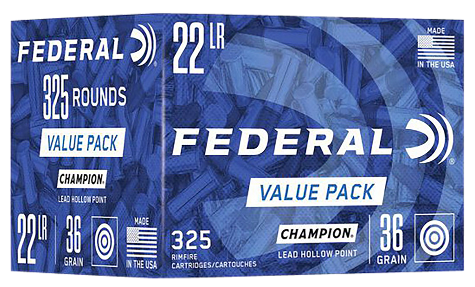 Federal 749 Lead Hollow Point Champion Training Value Pack   36 Grain .22 Long Rifle
