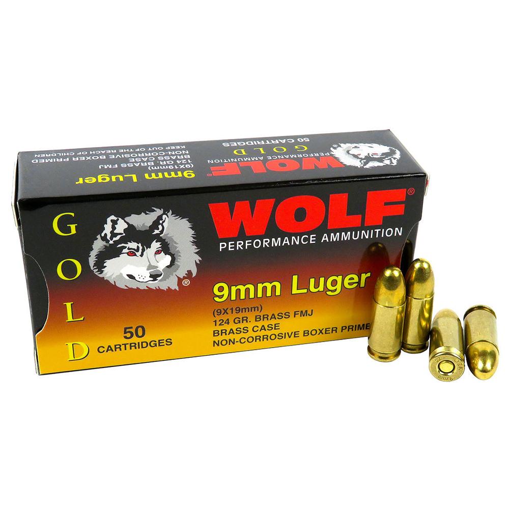 Wolf Gold Performance 9mm Luger / Parabellum 124 gr FMJ ammo