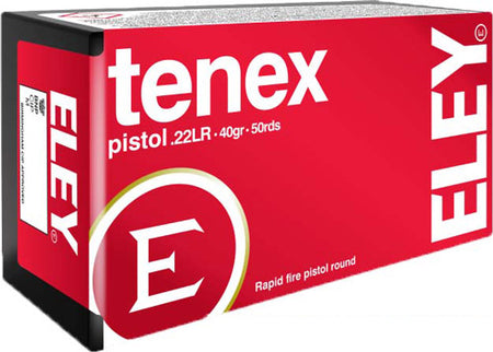 ELEY TENEX PISTOL 22LR 40GR-ROUND NOSE 50RD 100BX/CS