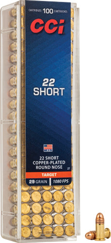 CCI 27 Short HV Copper-Plated Round Nose  29 Grain .22 Short