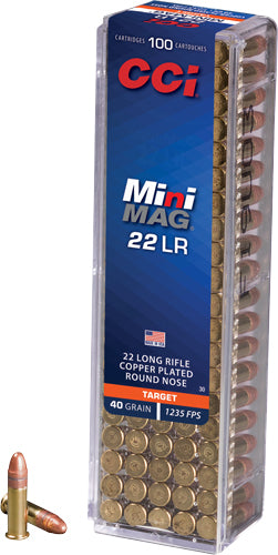 CCI Target & Plinking Mini-Mag Rimfire Ammo 22 LR 40 gr. Copper-Plated Round Nose 100 rd.