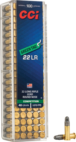 CCI Competition Green Tag .22 Long Rifle 40 gr Solid ammo