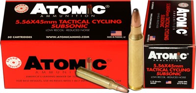 Atomic Subsonic 5.56x45mm NATO 112 gr JSP ammo