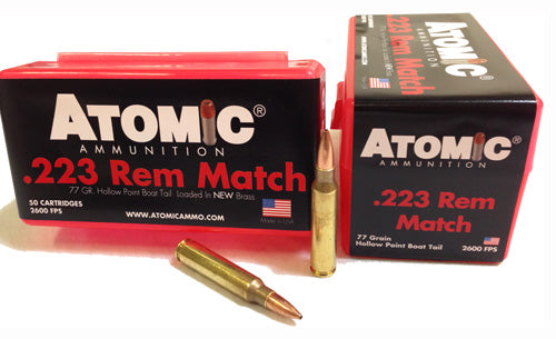 Atomic Match .223 Remington 77 gr BTHP ammo