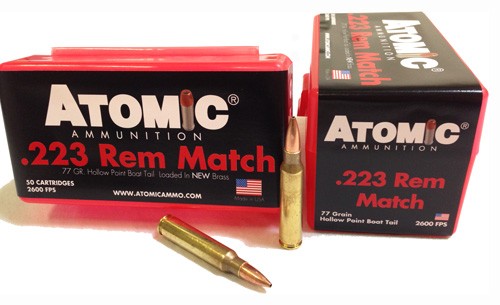 Atomic Match .223 Remington 77 gr BTHP ammo