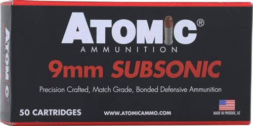 Atomic 438 Subsonic Bonded Match Hollow Point  147 Grain 9mm Luger/Parabellum