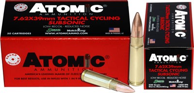 Atomic Subsonic 7.62x39mm 220 gr BTHP ammo