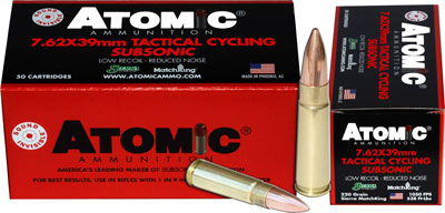 Atomic Subsonic 7.62x39mm 220 gr BTHP ammo