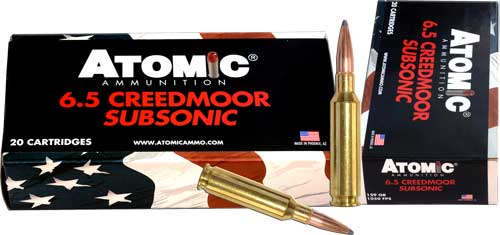 Atomic Subsonic 6.5mm Creedmoor 129 gr JHP ammo