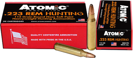 Atomic Hunting .223 Remington 112 gr JSP ammo