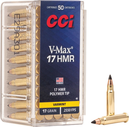 CCI 49 Hornady V-Max Polymer Tip PT 17 Grain .17 HMR