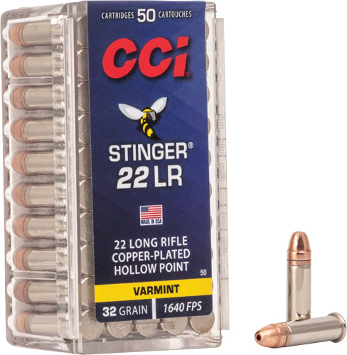 CCI 50 Stinger Copper Plated Hollow Point CPHP 32 Grain .22 Long Rifle