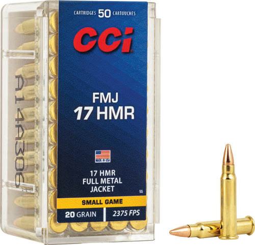 CCI 55 Hunting Gamepoint HMR FMJ Full Metal Jacket FMJ 20 Grain .17 HMR