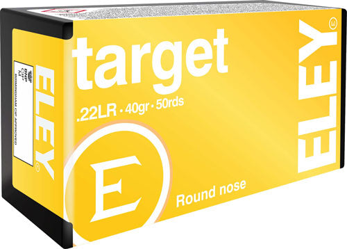Eley 3190 Target Round Nose RN 40 Grain .22 Long Rifle