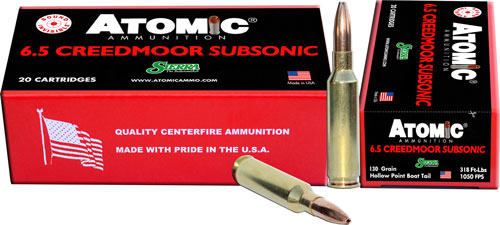 Atomic Subsonic 6.5mm Creedmoor 130 gr BTHP ammo