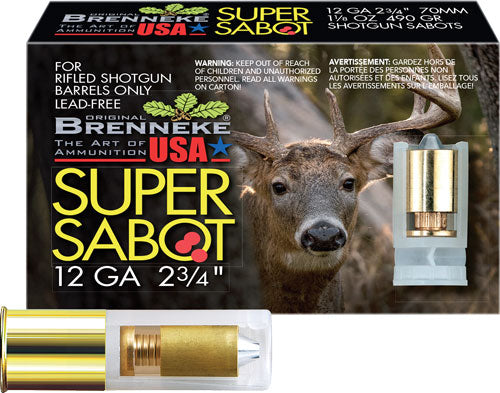 Brenneke SL-122SUS SuperSabot Hunting 12 Gauge 2.75" 1-1/8oz Sabot Slug 1526 fps