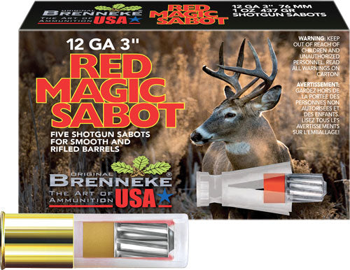 Brenneke SL-123RMS Red Magic Hunting 12 Gauge 3" 1oz Sabot Slug 1756 fps