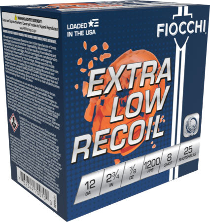 Fiocchi Exacta Target Low Recoil Trainer 12 Gauge 2.75 in / 2.75 in #8 7/8 oz