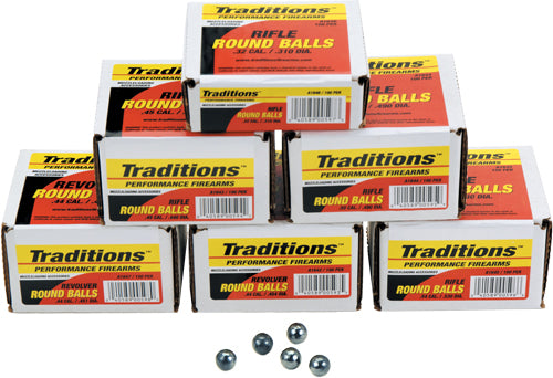 Traditions Bullets 36 Cal .3756 Revolver Round Ball Component 100-Pack