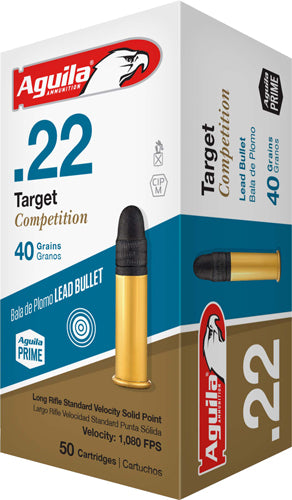 Aguila 1B220514 Target Competition Lead Round Nose LRN 40 Grain .22 Long Rifle