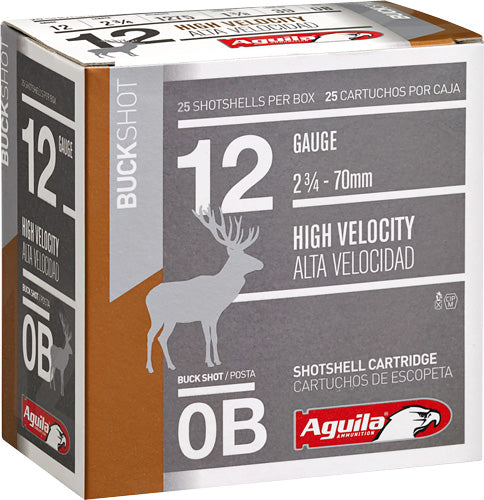 Aguila 1C1200BA Buckshot High Velocity 12 Gauge 2.75" 1-3/8oz 0 Buck Shot 1275 fps