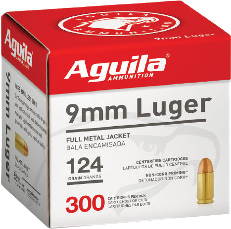 Aguila 1E092108 Target & Range Full Metal Jacket FMJ 124 Grain 9mm Luger/Parabellum