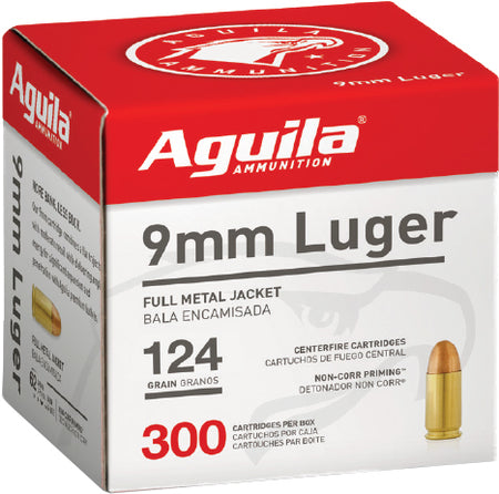 Aguila 1E092108 Target & Range Full Metal Jacket FMJ 124 Grain 9mm Luger/Parabellum