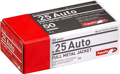 Aguila 1E252110 Target & Range Full Metal Jacket FMJ 50 Grain .25 ACP