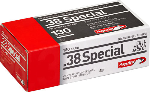 Aguila 1E382521 Target & Range Full Metal Jacket FMJ 130 Grain .38 Special