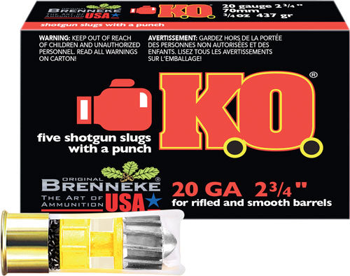 Brenneke K.O. Hunting 20 Gauge 2.75 in / 2.75 in Slug 3/4 oz