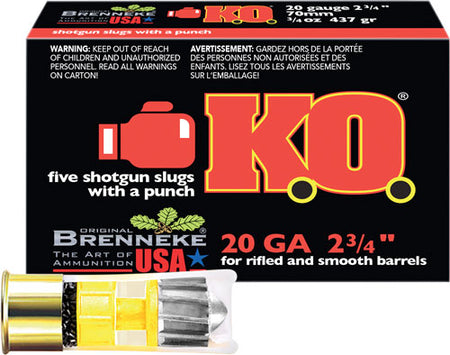 Brenneke K.O. Hunting 20 Gauge 2.75 in / 2.75 in Slug 3/4 oz
