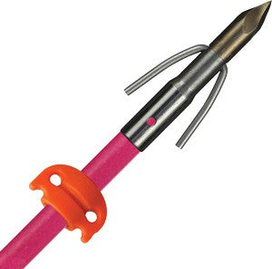 AMS Bowfishing Fiberglass Arrow with Chaos Point Pink with Safety Slide