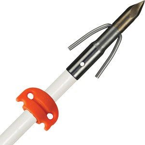 AMS Bowfishing Fiberglass Arrow with Chaos Point White with Safety Slide