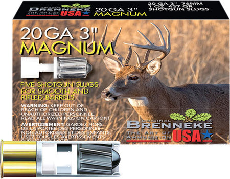 Brenneke SL-203M Magnum Hunting 20 Gauge 3" 1oz Slug 1476 fps