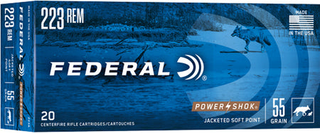 Federal 223A PowerShok Jacketed Soft Point JSP 55 Grain .223 Remington